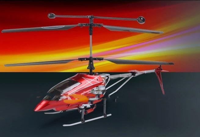 45cm Gyro Metal Frame 3.5ch RC Helicopter Led Lights Red Color Radio Control Airplanes