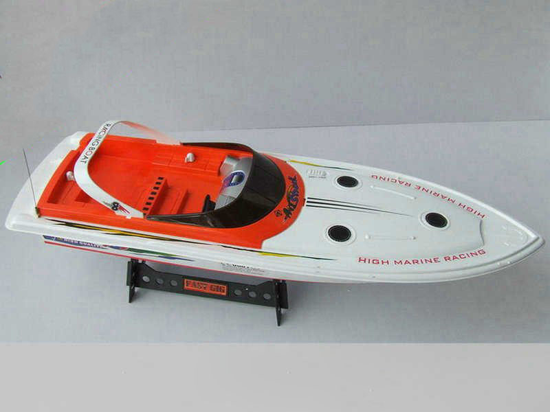 Red & Ivory Plastic & Stainless Steel Two Channels Radio Control Boats & Ships