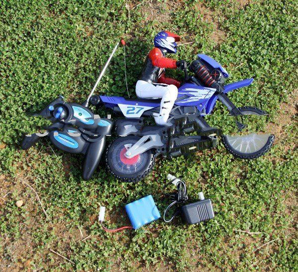 Blue Rotate 360 Degrees Quad Stunt Off Radio Control Motorcycles