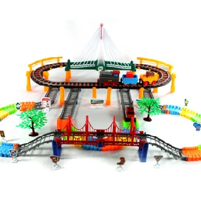 Large Double Orbit Electric Sound Light Rail Children Toy Train