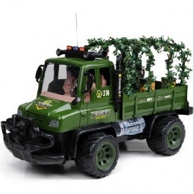 Children's Electric Toys Rechargable Radio Control Trucks Military Trucks Transport Vehicle